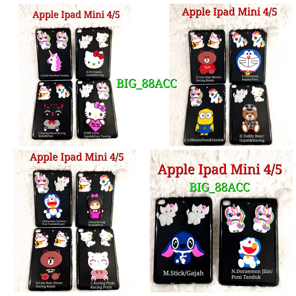 SoftCase Silicon Gambar 3motif Apple Ipad Mini 4 - Ipad Mini 5