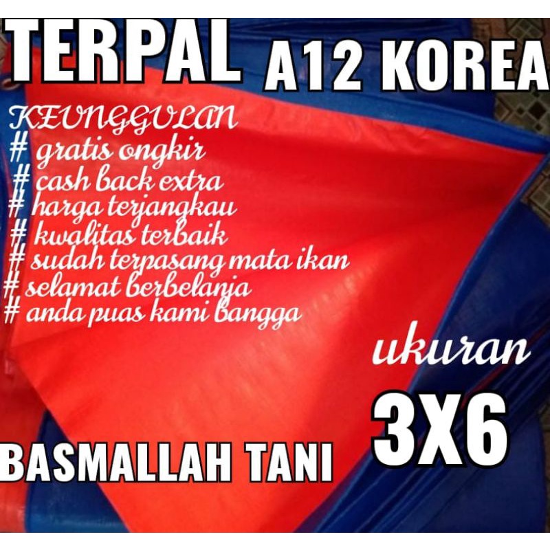 TERPAL PLASTIK A12 UKURAN 3X6 meter merk TRECK