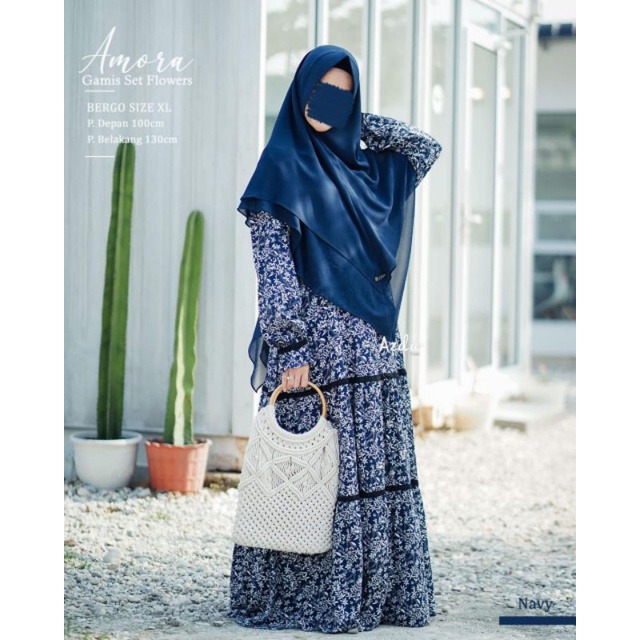 Gamis Set Amora flowers dan Batik by Azda free cadar