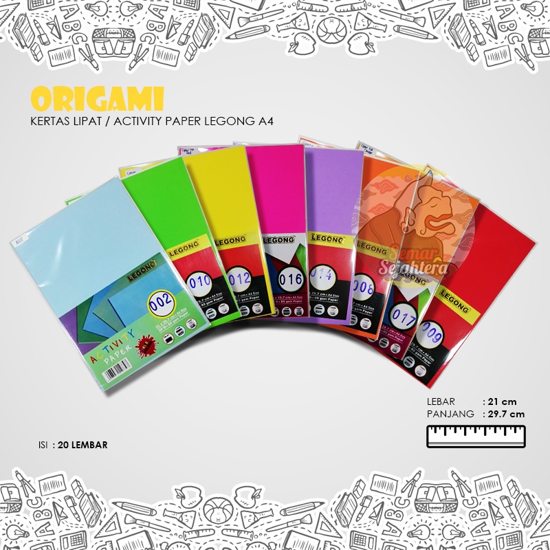 

[PAK] KERTAS ORIGAMI / ACTIVITY A4 LEGONG PASTEL POP 1 / KERTAS ORIGAMI POP 1 ISI 20 LEMBAR*