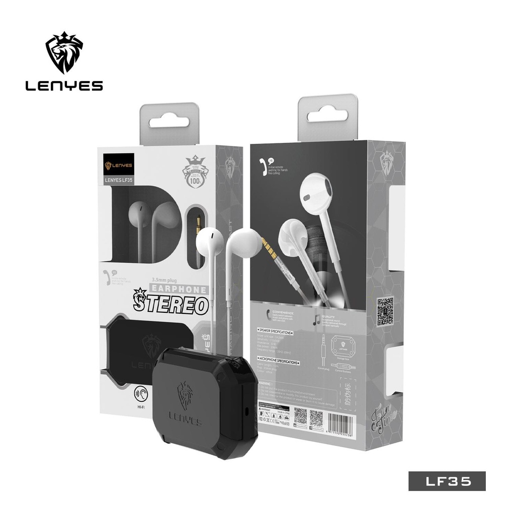 Lenyes headset LF35 in ear hifi stereo earphone extra bass with handfree microphone 3.5mm