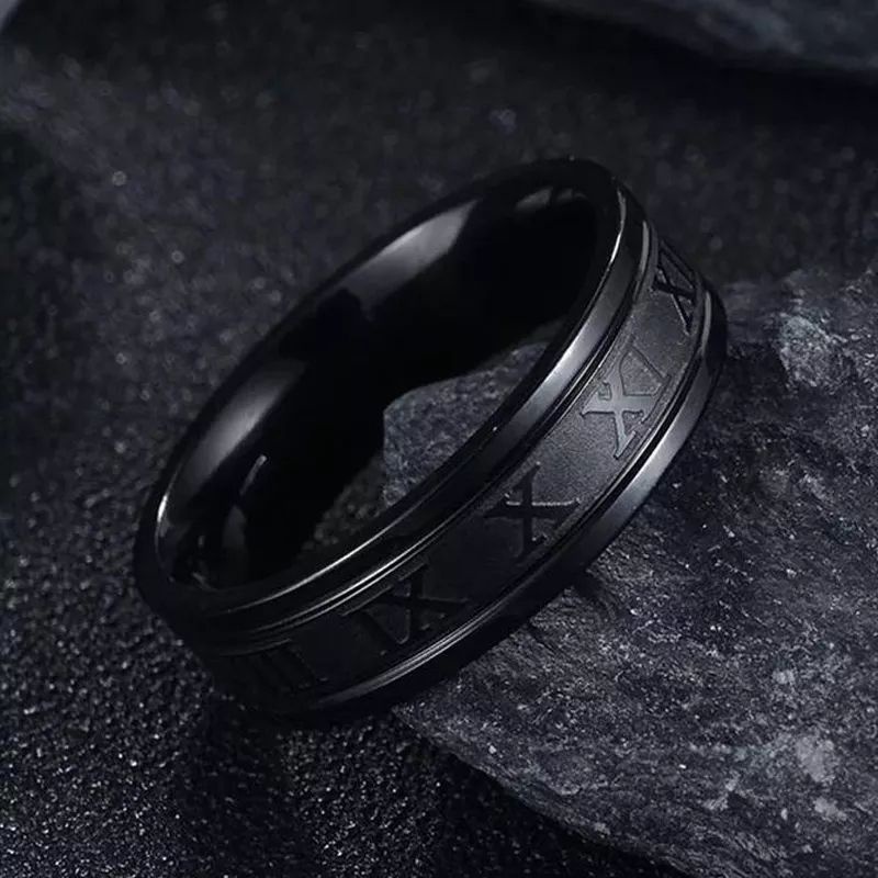 Cincin Angka Romawi Antik Cincin Pasangan  titanium mode tempramen untuk perhiasan pesta pria dan  wanita