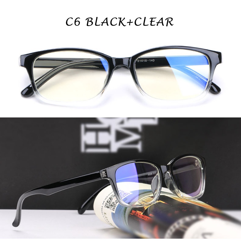 (YUZHU) Bayar di Tempat Profession Anti Blue Frame Kacamata Wanita/Pria Retro Anti Radiation Eyeglasses