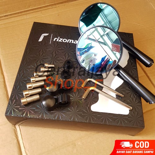 Spion Bulat Retro Original Rizoma Full CNC Scoopy Genio Fazio Vespa W175 DLL