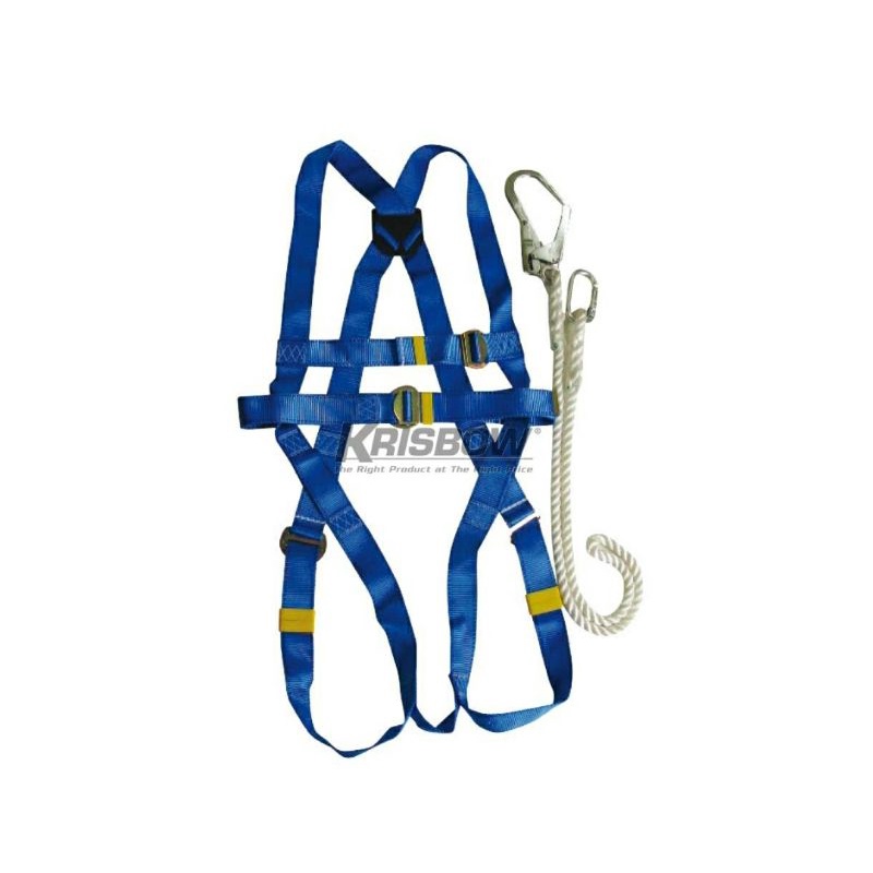 KRISBOW Safety Belt Plus Tali / FULL BODY HARNESS WITH LANYARD
