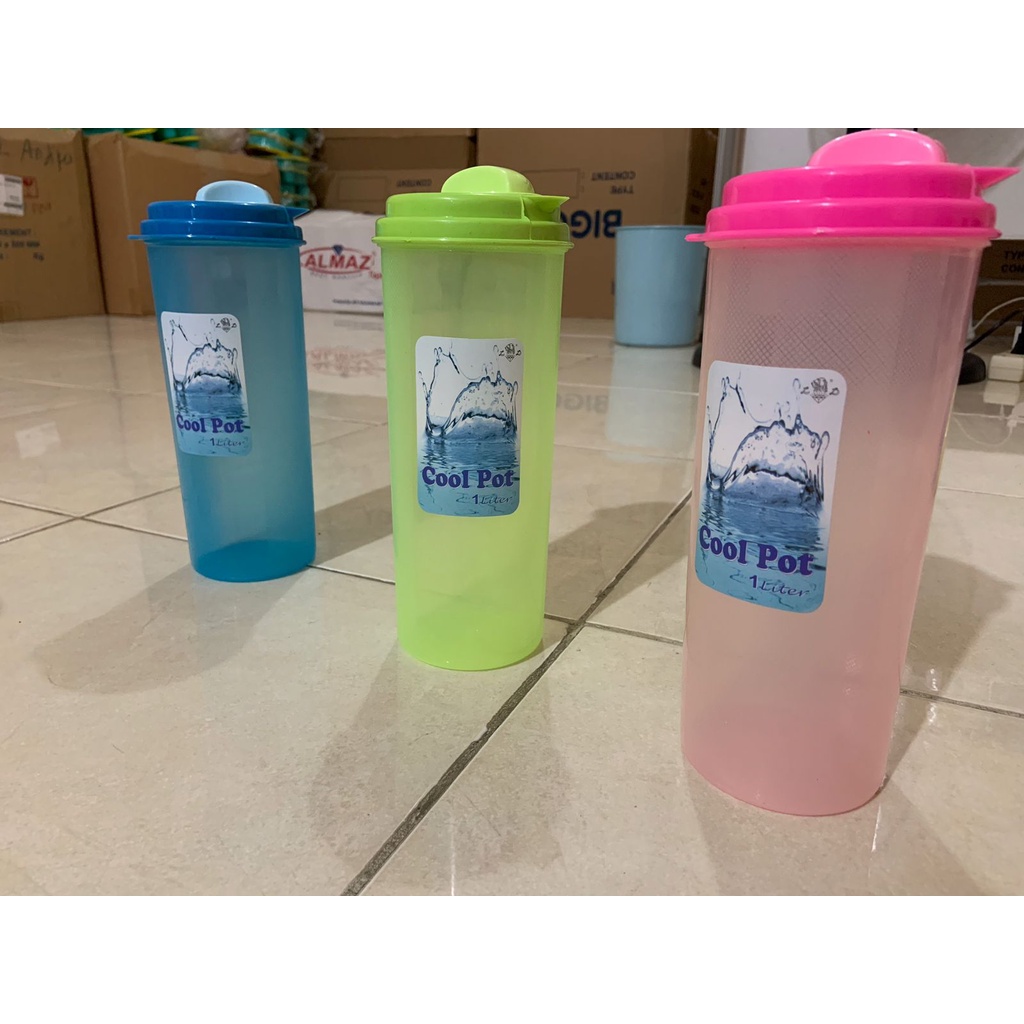 Botol Minum Plastik Pitcher New Cool Pot Warna Botol Kulkas Tempat Wadah Botol Air Serbaguna 1liter