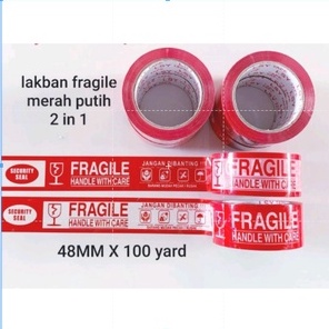 

Lakban fragile merah putih 2in1 100 yard