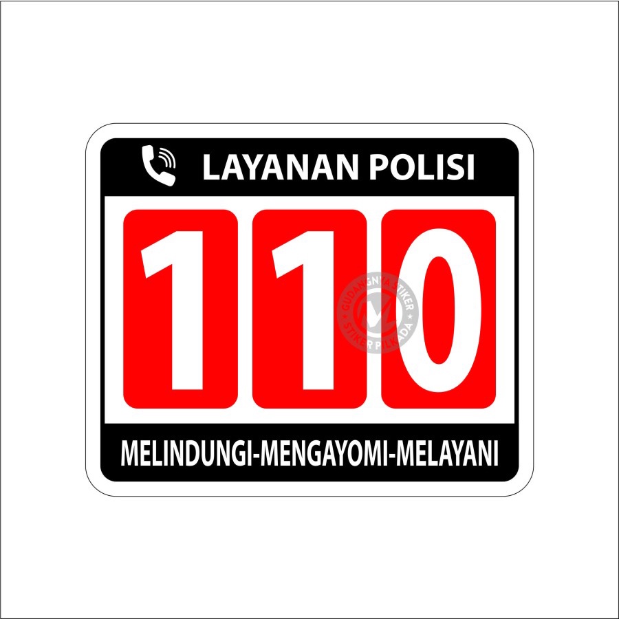 

STIKER VINYL LAYANAN POLISI 110 UK. 18X15CM (MIN 2PCS)