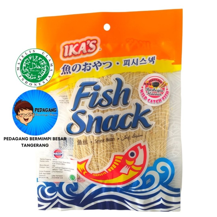 Ika's FISH SNACK 50gr Original Hot &amp; Spicy BBQ / Ikas Snack Ikan 50 gr