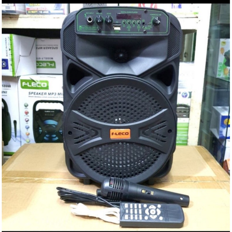 COD Speaker Fleco Bluetooth F-6691  8.5inci bonus mic dan remot