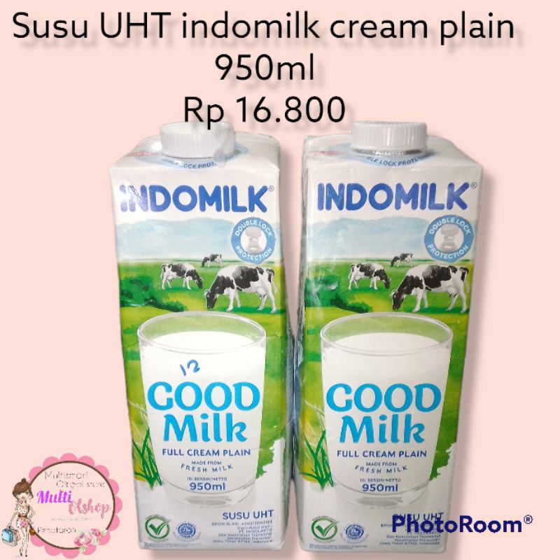 

susu uht indomilk cream plain good milk putih