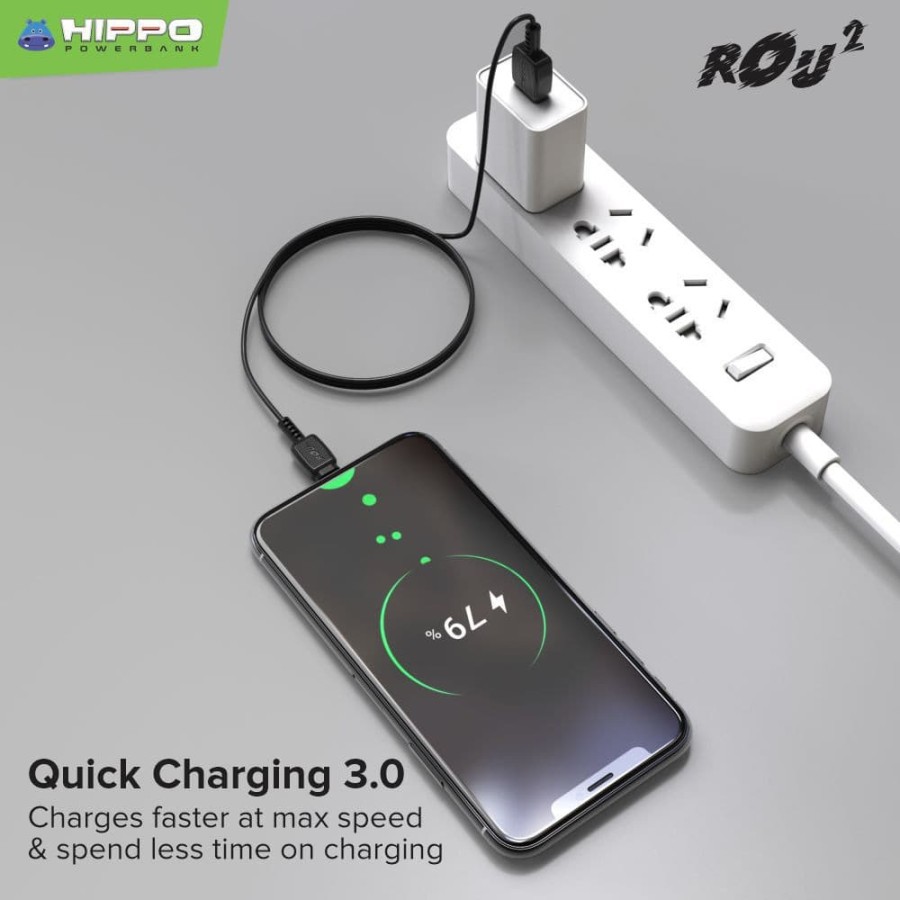 Kabel Micro USB HIPPO ROU 2 Kabel Data Micro USB Fast Charging 3.0A 1m