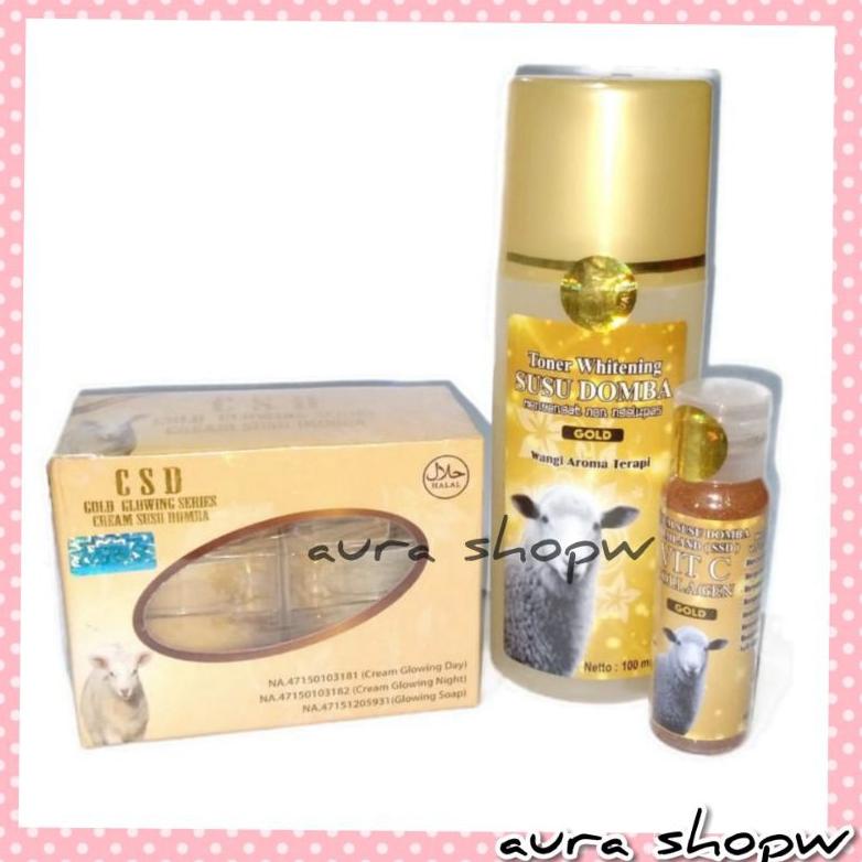 [KODE 6ZIBK] (COD) BPOM PAKET CREAM SUSU DOMBA MDS GOLD ORIGINAL / CSD GLOWING WHITENING THAILAND OR