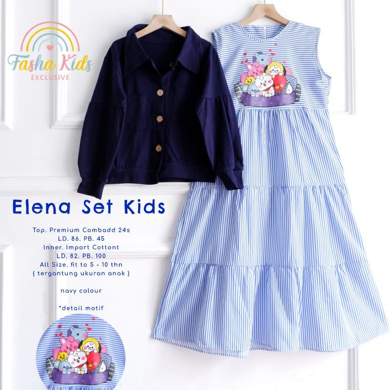 READY STOCK elena set kids by fasha kids