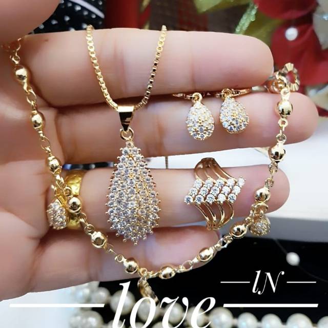 Xuping set perhiasan lapis emas 24k 0919k