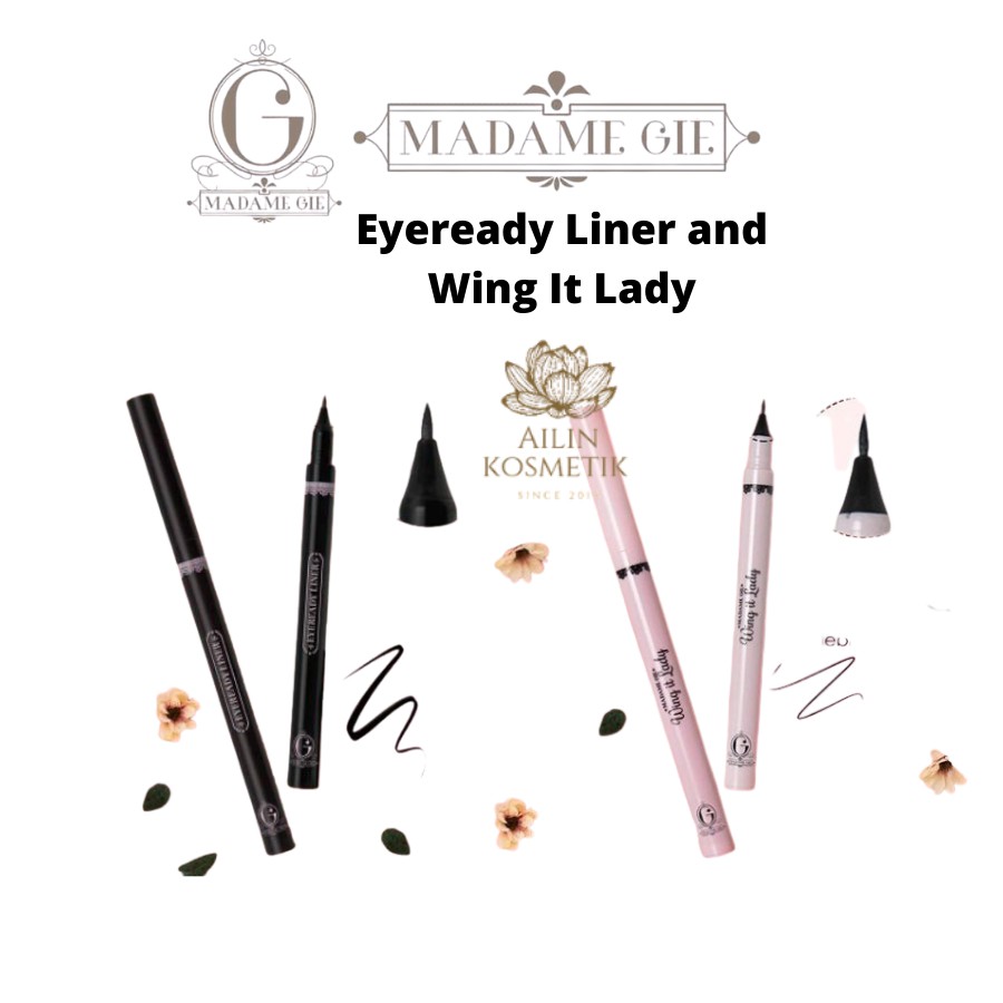 MADAME GIE Eyeready Liner and Wing It Lady | Eyeliner Waterproof Eye Liner Spidol by AILIN