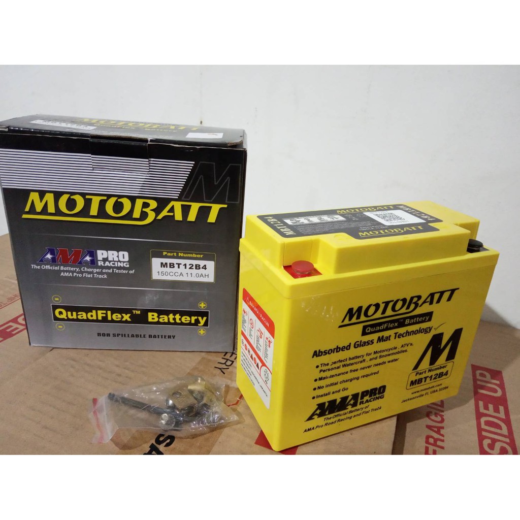 Aki motor Ducati Diavel MBT12B4 Motobatt Quadflex 12v 11Ah MF