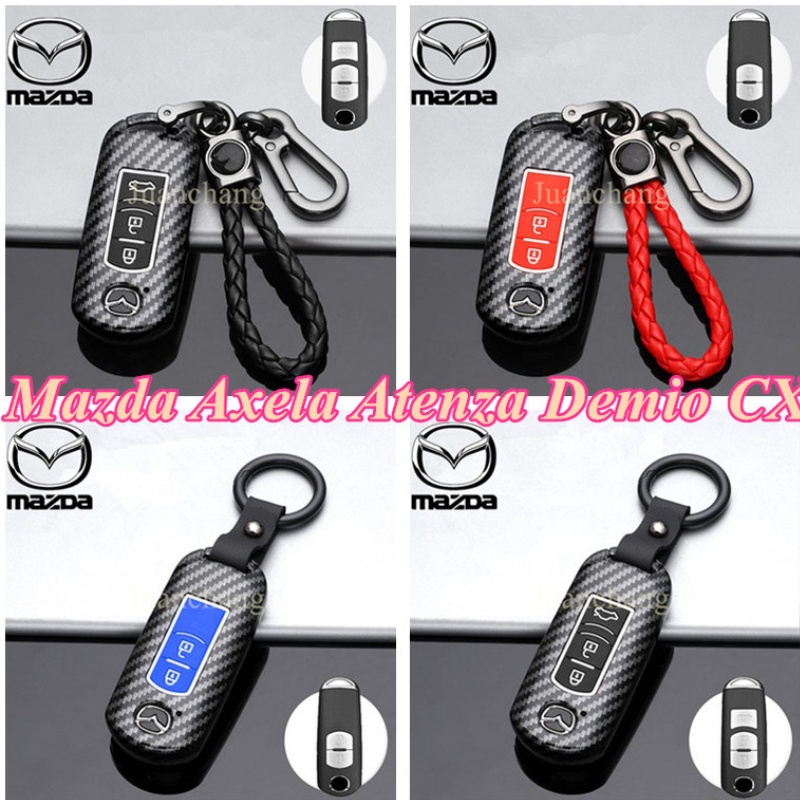 Case Kunci Mobil Bahan ABS Carbon Fiber Untuk Mazda 2 3 6 Atenza Axela Demio CX-5 CX-5 CX-3 CX-7 CX-9 2015 Mx-8 2018