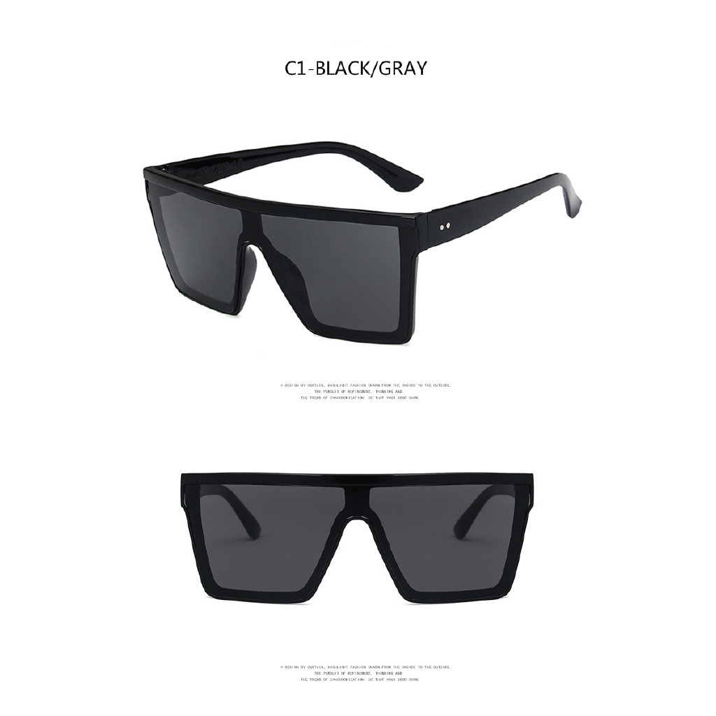 European and American big frame fashion one-piece square men's and women's trendy sunglasses