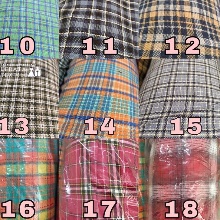 (SALE) KAIN KATUN KOTAK KOTAK SERAGAM SMP SD SMA