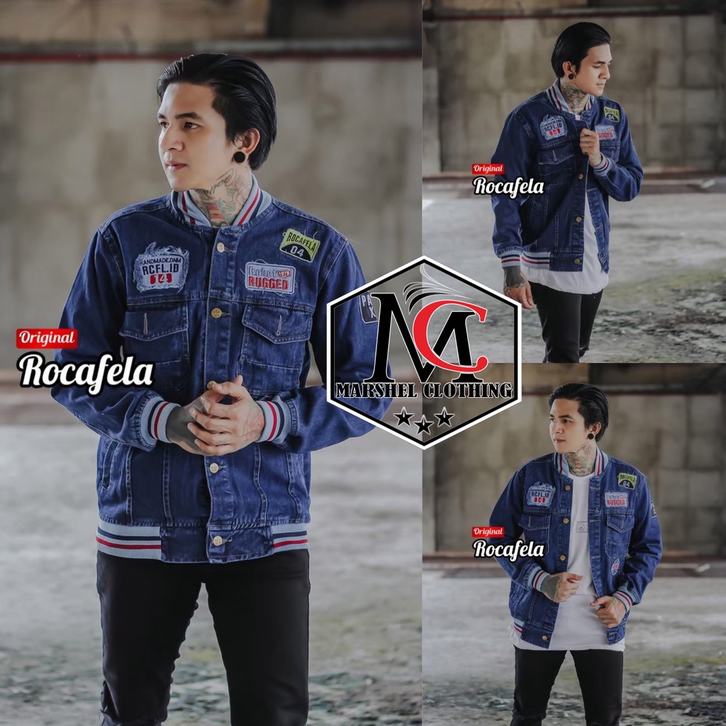 RCL - JAKET JEANS BOMBER Full BORDIR 04 Rocafela TRENDY / JAKET JEANS BOMBER 01 &amp; 04 05 ROCAFELA PREMIUM