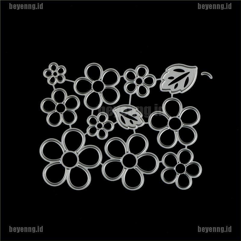 Bey 11Pcs Cetakan Stensil Cutting Dies Motif Bungadaun Bahan Metal Untuk Scrapbook Craft DIY