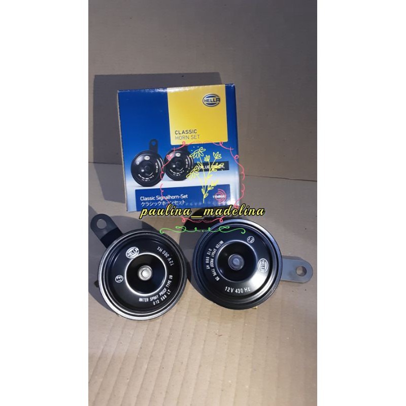 Klakson Hella Classic Double Disk Original 1 set dapat 2 pcs untuk Mobil Motor 12v