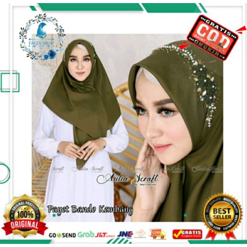 Jilbab Segi Empat Payet | Segi Empat Square Voal Payet Swarovski | Kerudung Segi Empat Payet | Squar