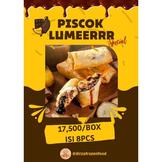 

Pisang Coklat Piscok Lumer isi 8pcs Ukuran Jumbo (Kemasan Frozen)