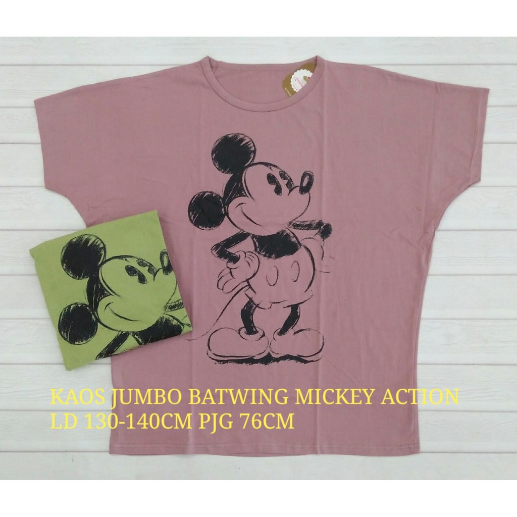 Kaos Jumbo Batwing Mickey Lukis | Kaos Jumbo Wanita Batwing Mickey Lukis