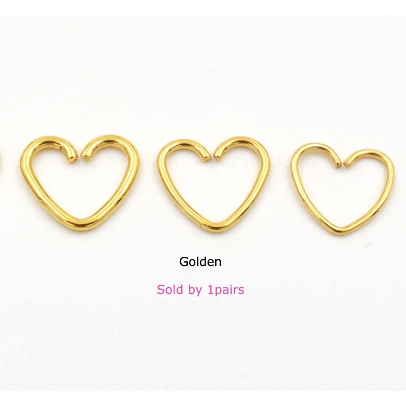 A pairs 16G Heart Shape Daith Earring Cartiliage Piercing