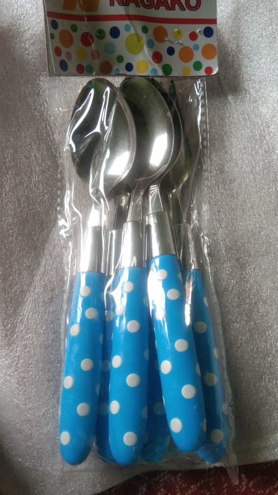 Murah Sendok Garpu Polkadot Sendok Garpu Awet Bahan Stainless Steel Awet New Original