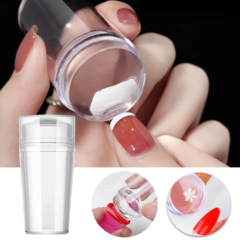 1 Set Stamper Scraper Bahan Silikon Transparan Untuk Nail Art