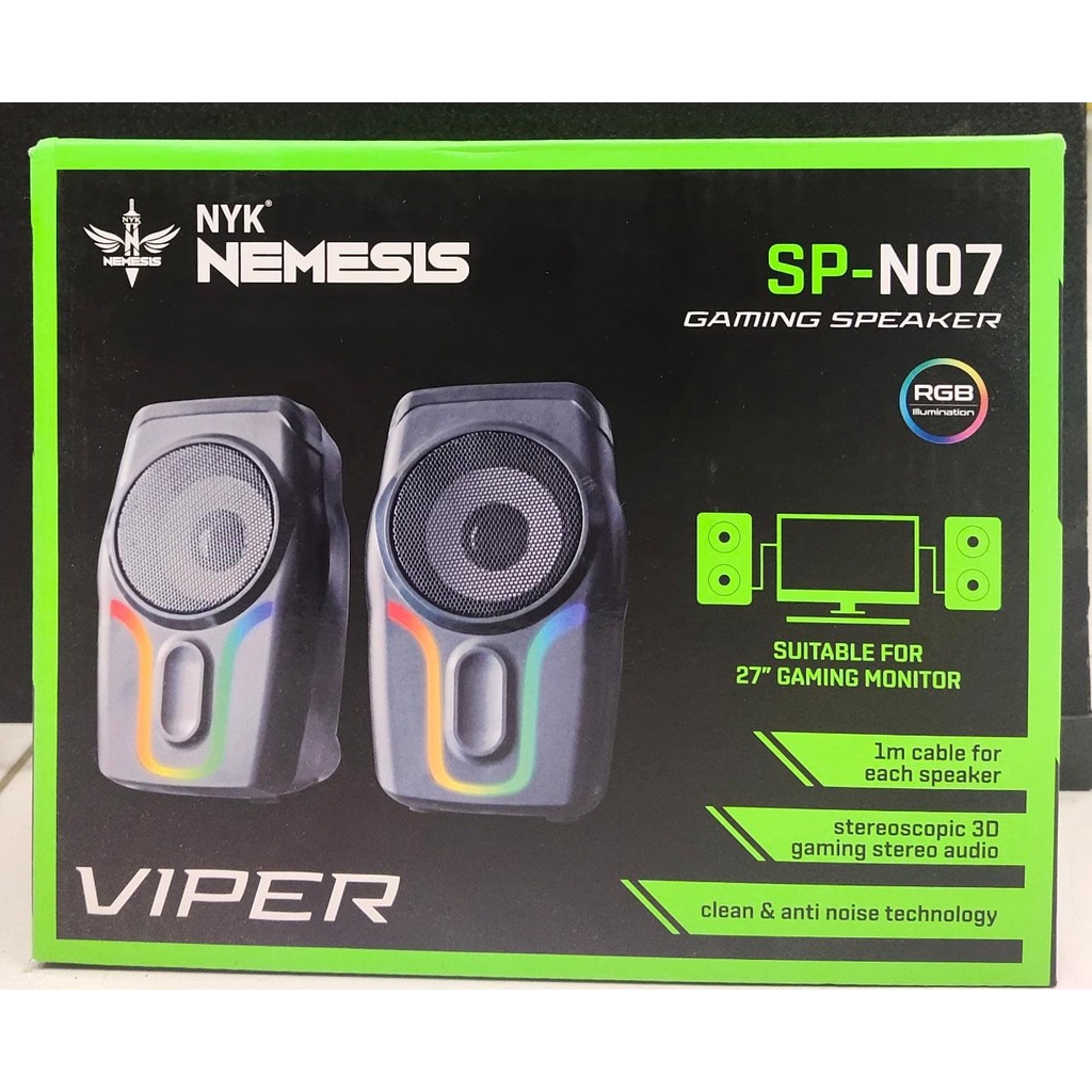 NYK SPEAKER NEMESIS SP-N07 VIPER GAMING RGB SOUND WITH GAMES STEREO AUDIO