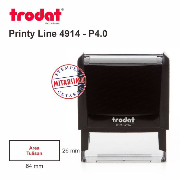 

Unik Stempel Trodat 4914 ( Model Persegi ) Sale!!!