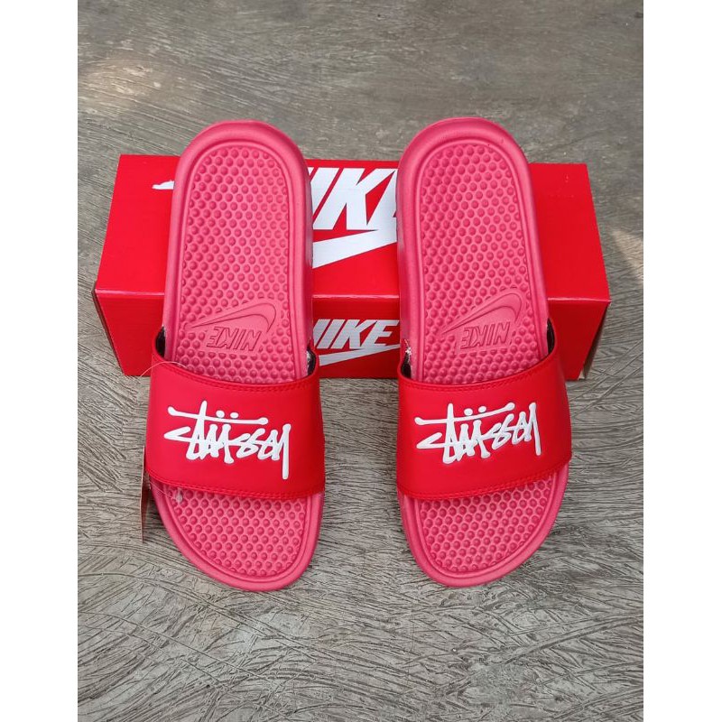 Sandal nike benassi stussy red sendal casual murah original