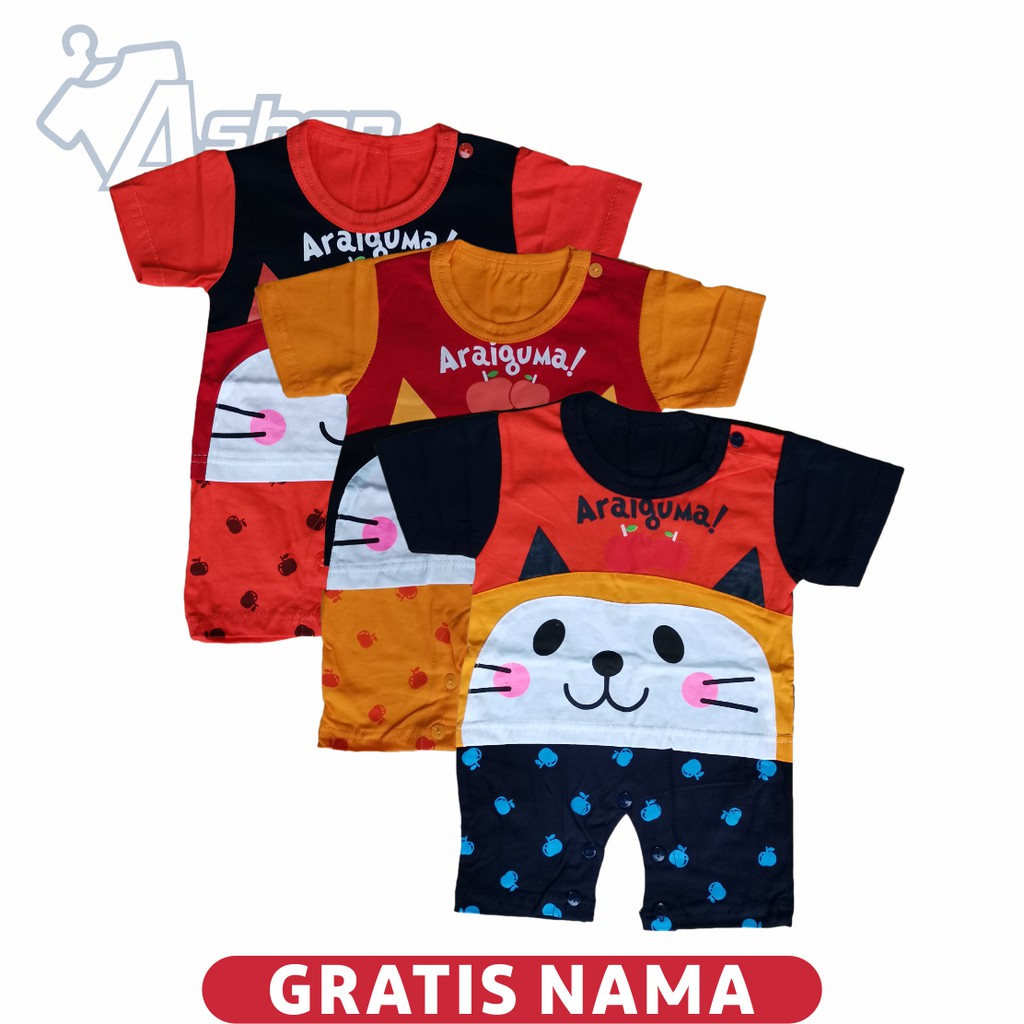 Romper Bayi Motif Kucing Araiguma