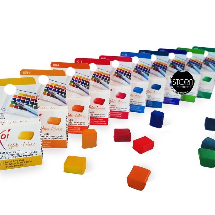 

air-cat- sakura koi watercolor half pan refill water colors color isi cat air -cat-air.