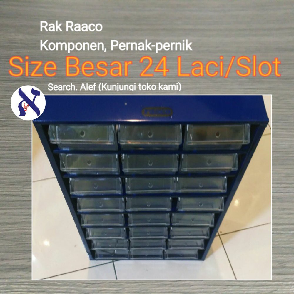 Rak Raaco 24 slot Komponen pernak pernik mur baut laci Limited