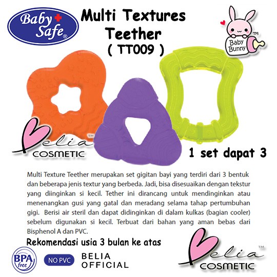 ❤ BELIA ❤ BABY SAFE Teether Gigitan Bayi TT006 TT007 TT008 TT009 TT010 TT011 BPA Free No PVC