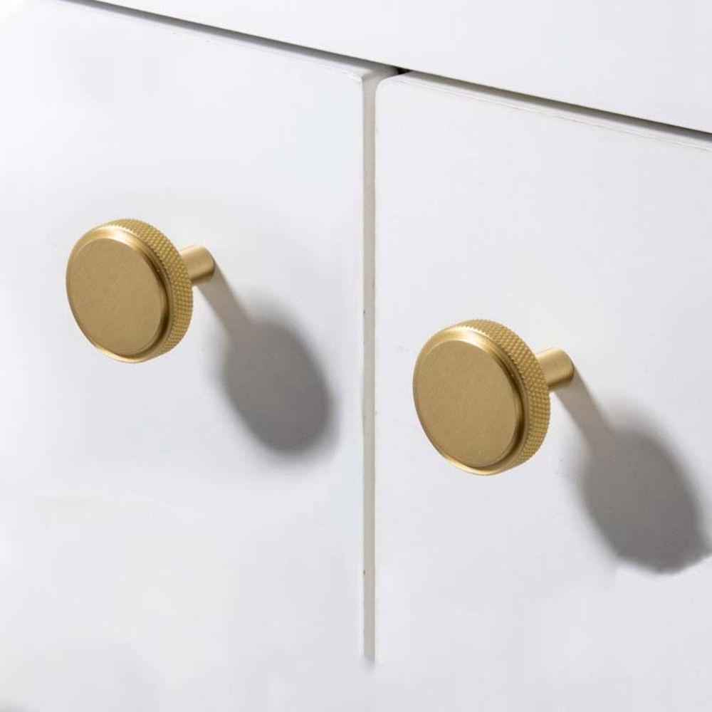 NICKOLAS1 Doorknob Retro Kuningan Murni Knurled Hardware Furniture Gagang Pintu Lemari Solid