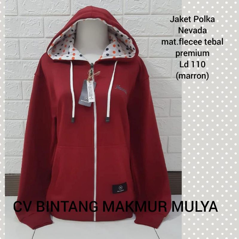 Jaket Wanita Nevada Rip Hoodie Wanita Polka