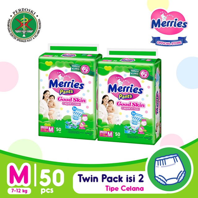 Promo Harga Merries Pants Good Skin M50 50 pcs - Shopee