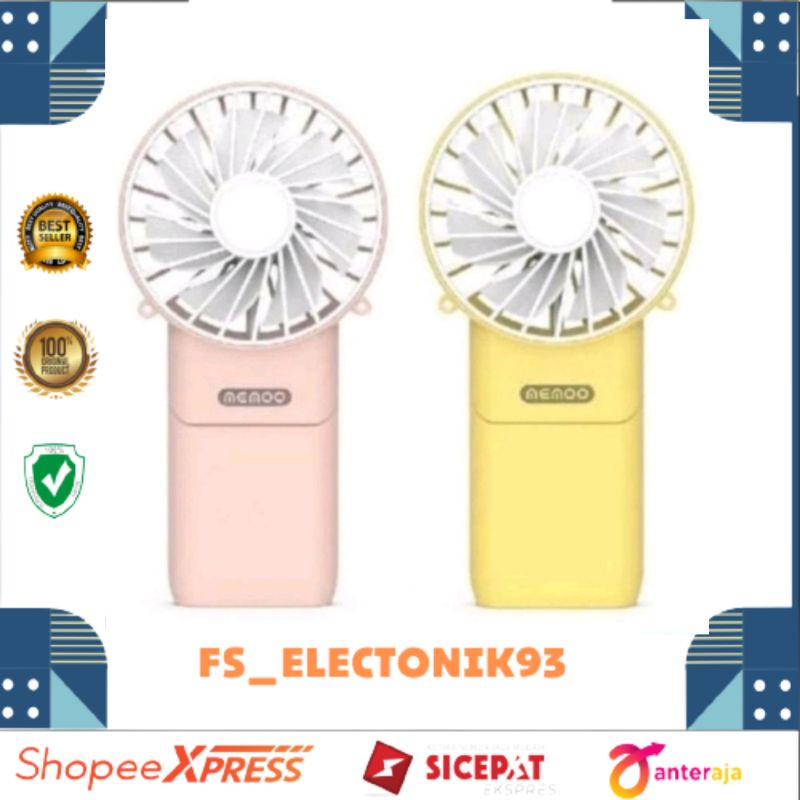 USB RECHARGEABLE HANDLE MEMOO FAN PINK/KIPAS PORTABLE/KIPAS ANGIN/KIPAS MANUAL