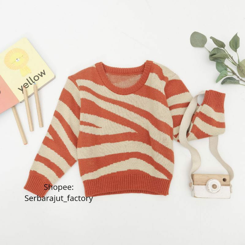 Kids Zebra Sweater Rajut Anak Unisex 2-6th