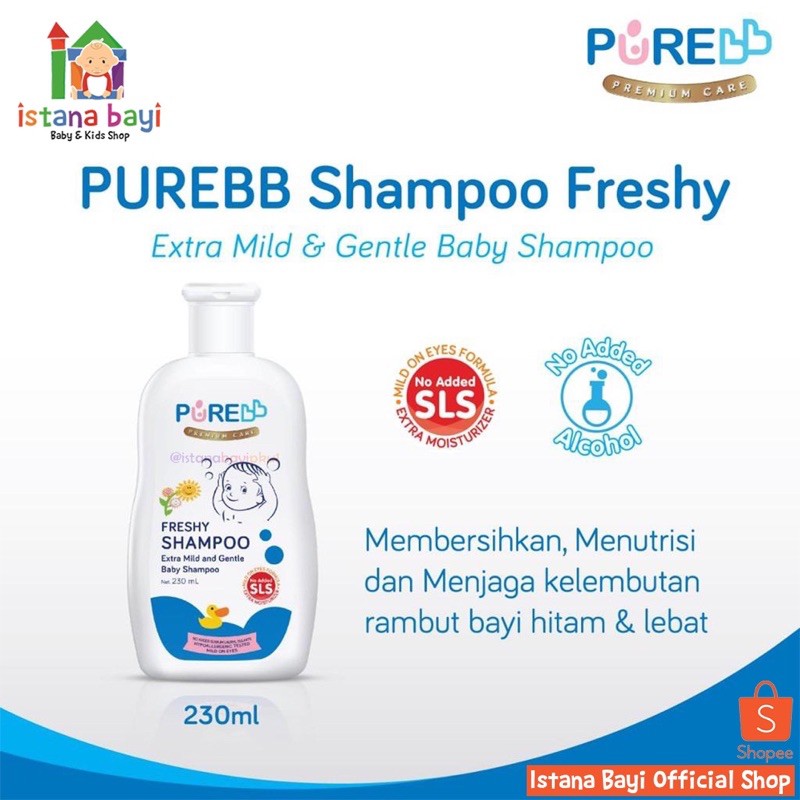 Purebb Shampoo 230 ml Fruity/Freshy 230 ml/Baby shampoo/shampoo bayi