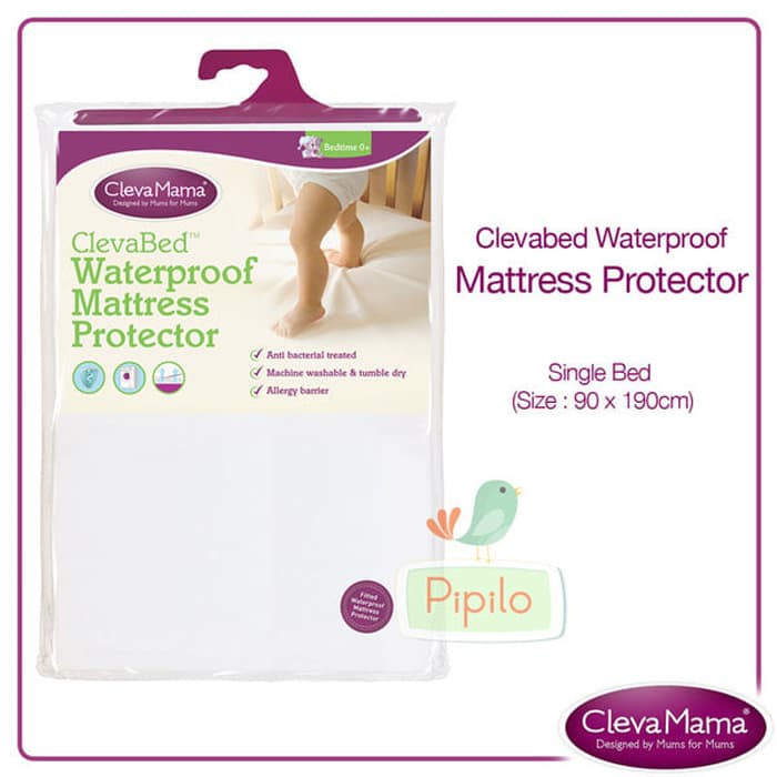 Clevamama Waterproof Mattress Protector Single Bed - 90x190cm / Perlak