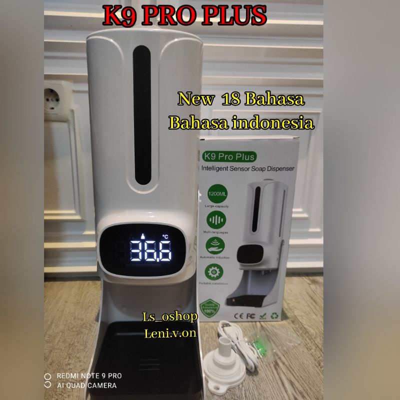 K9 PRO PLUS THERMOMETER INFRARED HAND SANITIZER DISPENSER OTOMATIS2in1