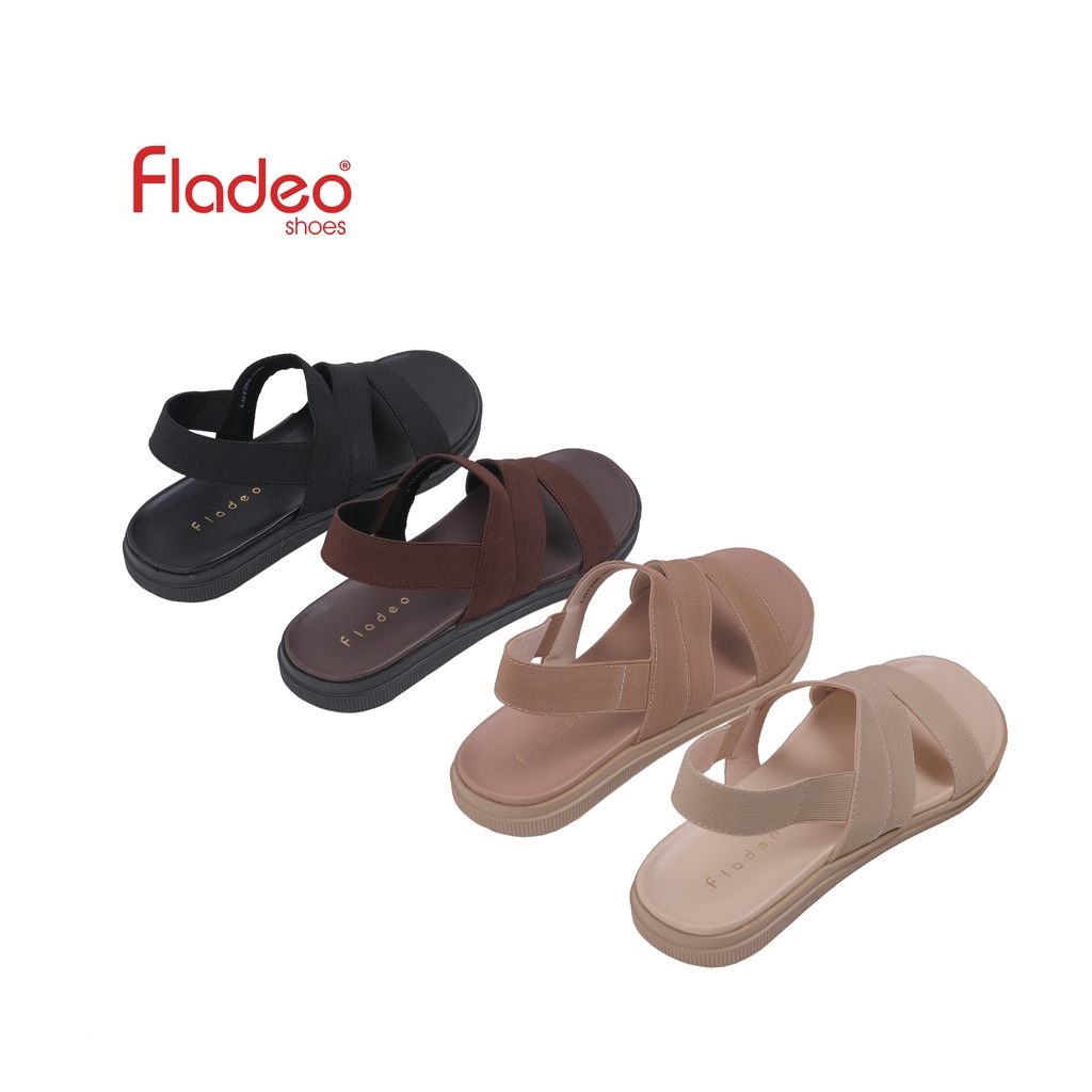 Fladeo E20/LDT290-3HH/Sandal Teplek Tali Wanita [ Strap Flat Sandals ]-1