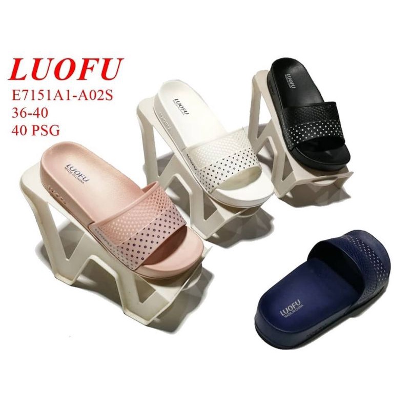 SENDAL SELOP LUOFU E7151A1-A21S,SENDAL KARET/JELLY WANITA, WEDGES WANITA NYAMAN TERBARU